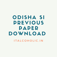 Odisha SI Previous Paper Download PDF